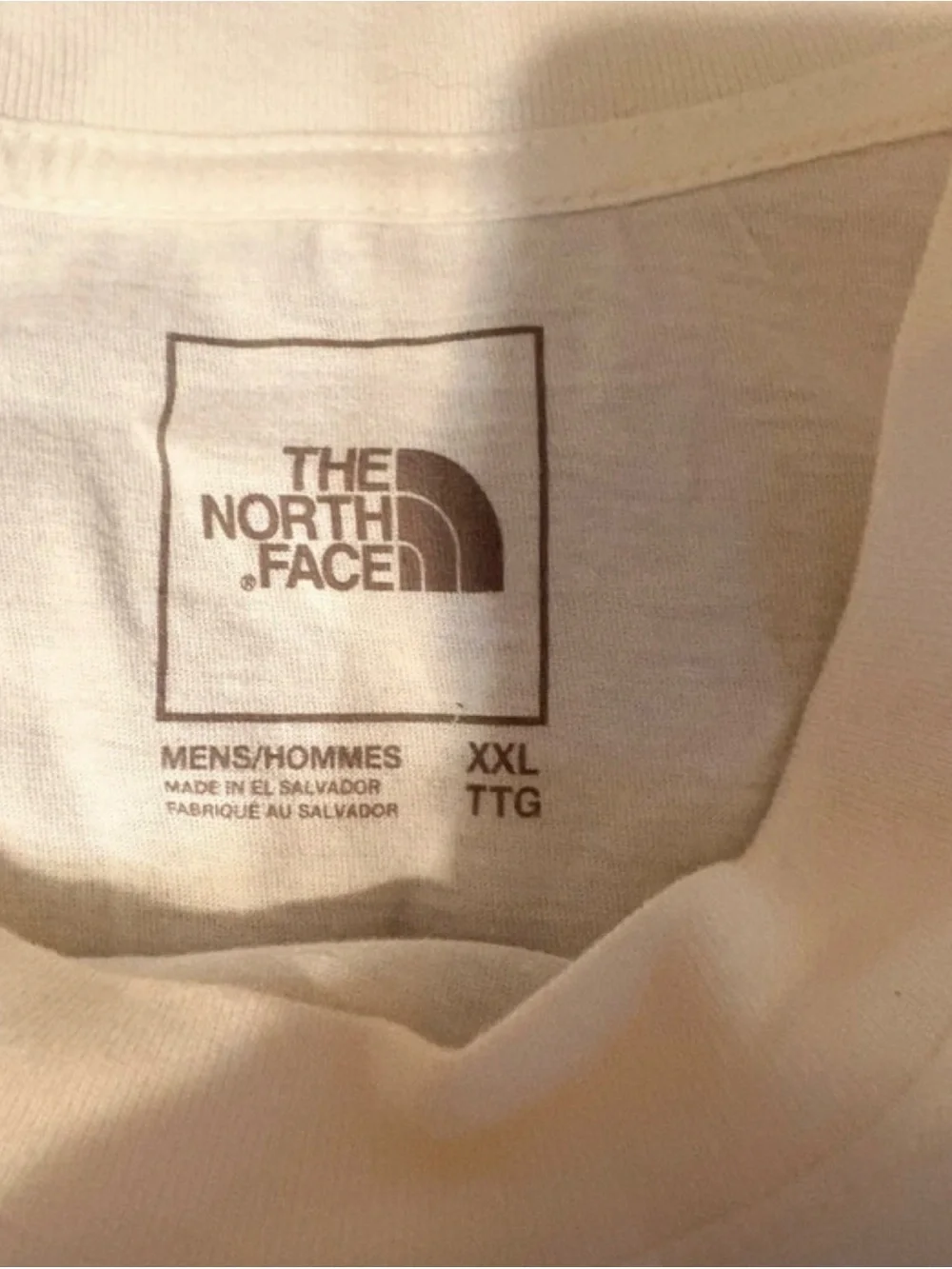 The North Face White Tee with Blue Graphic Box Logo